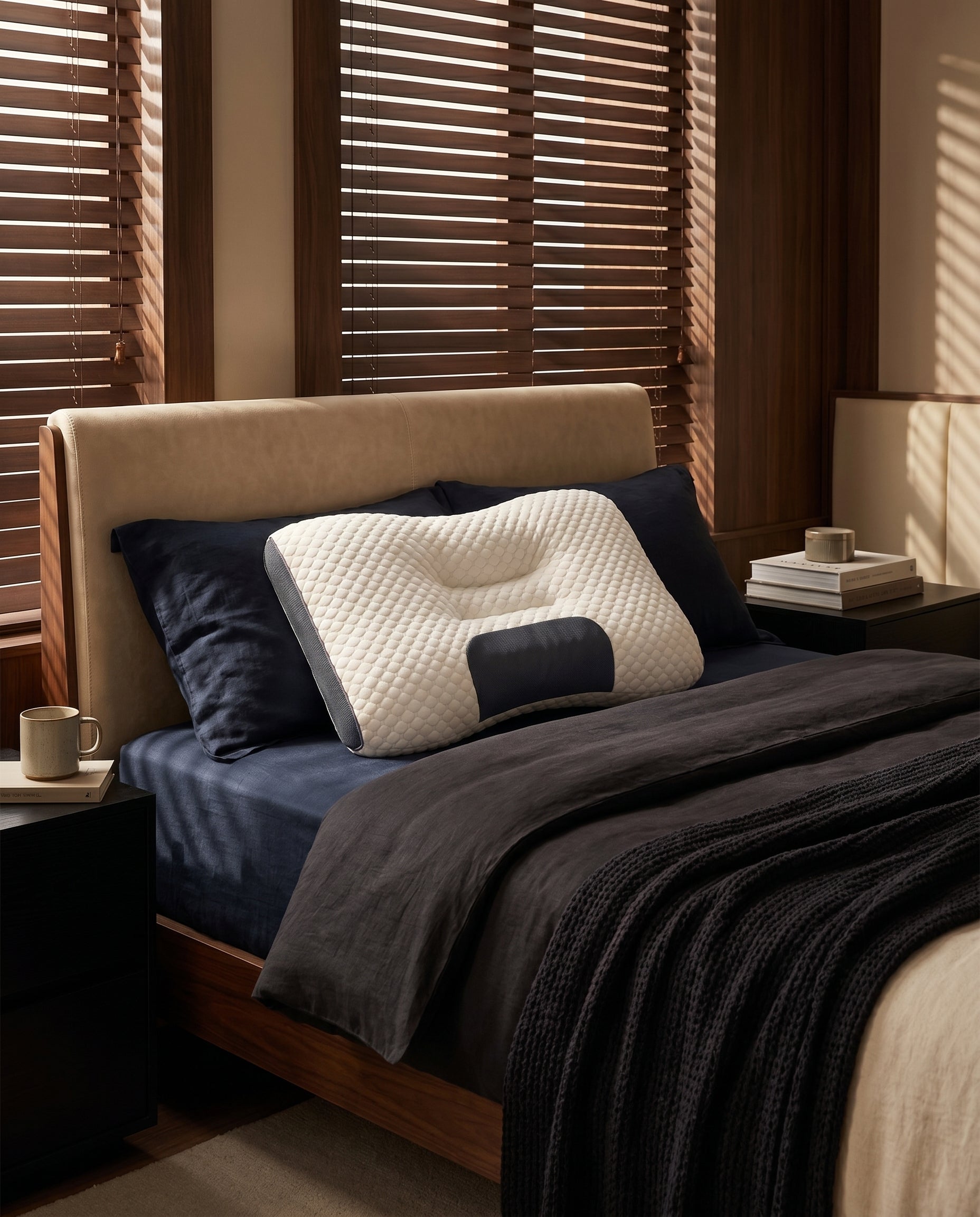 Almohada cervical en dormitorio